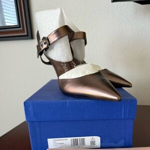 NWT Stuart Weitzman Bronze Leather Heels